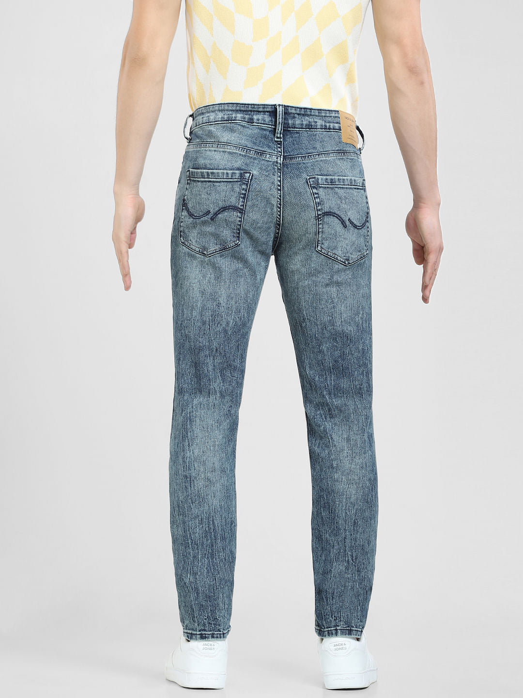 Blue Low Rise Washed Glenn Slim Jeans
