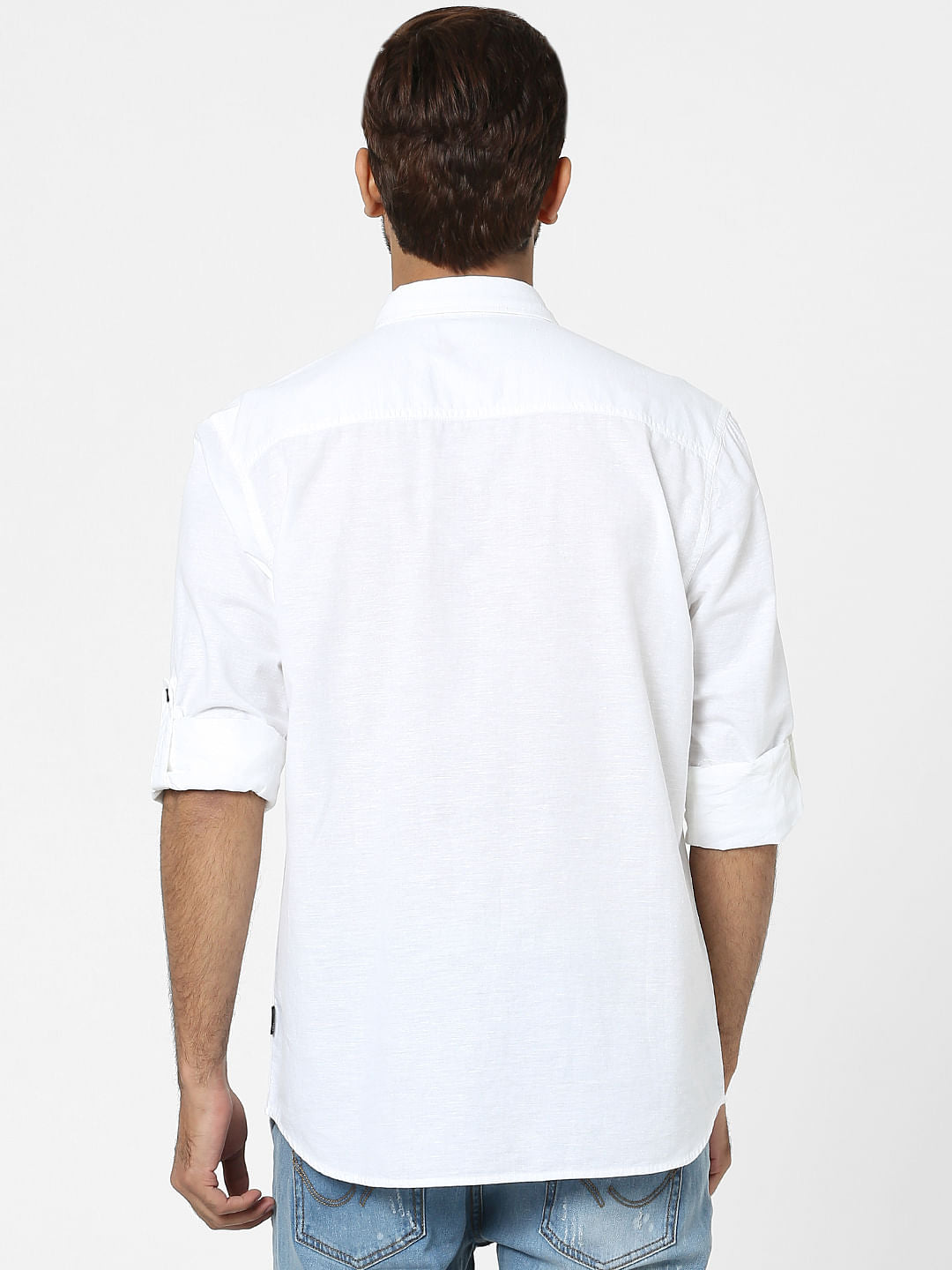 White Linen Full Sleeves Shirt