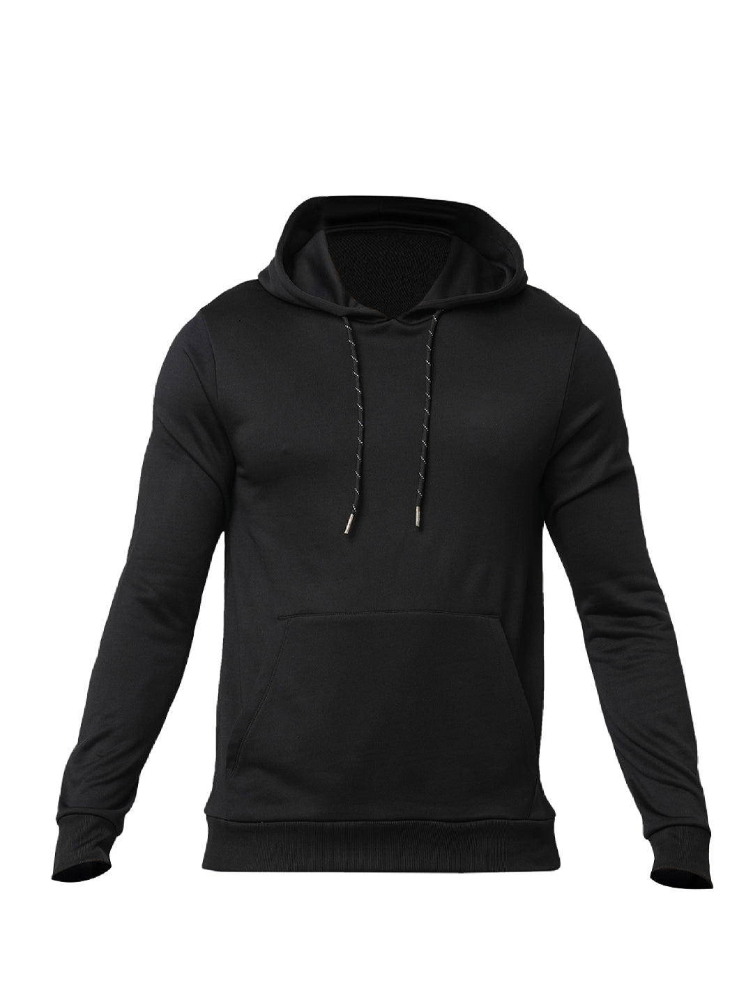 Black Regular Fit Hooded Jacket