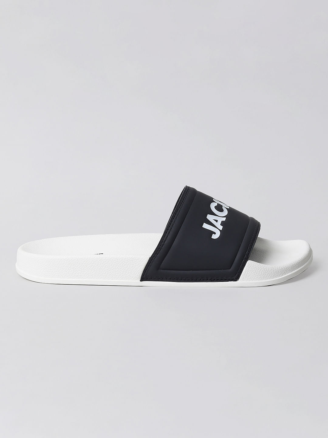 White & Black Logo Print Sliders - 6