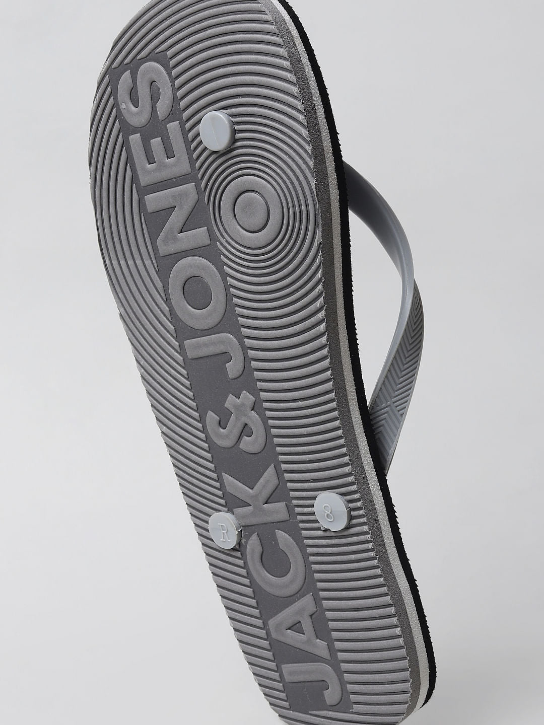 Black Logo Print Flip Flops