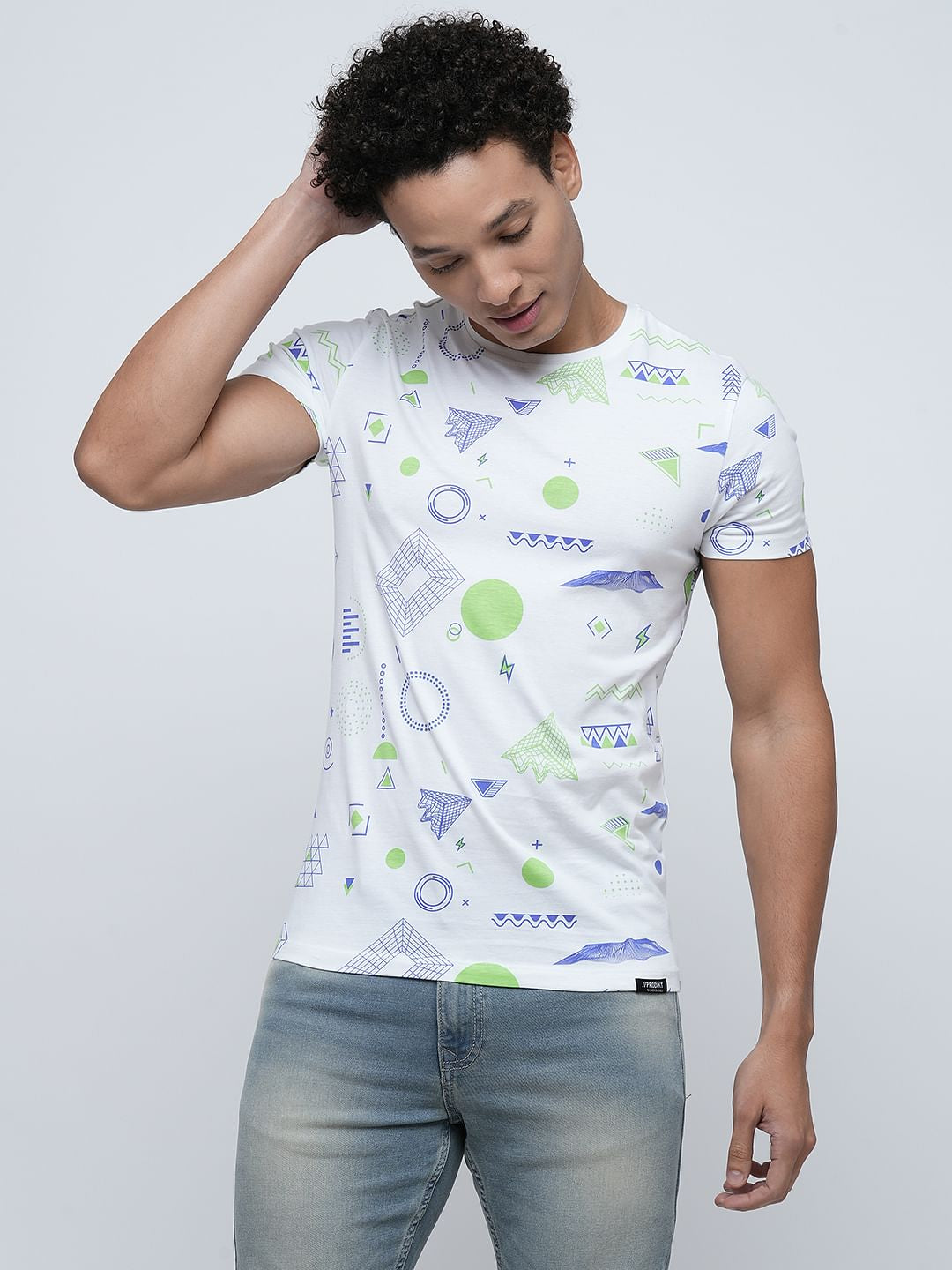 PRODUKT by JACK&JONES White Printed Crew Neck T-shirt