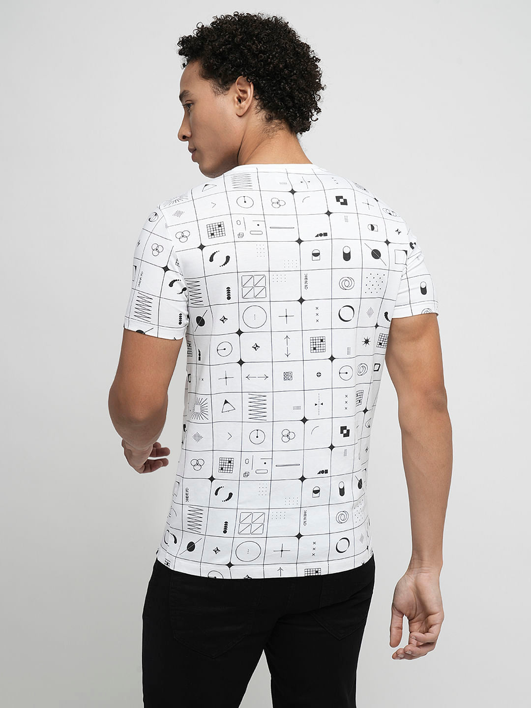 PRODUKT by JACK&JONES White Printed Crew Neck T-shirt