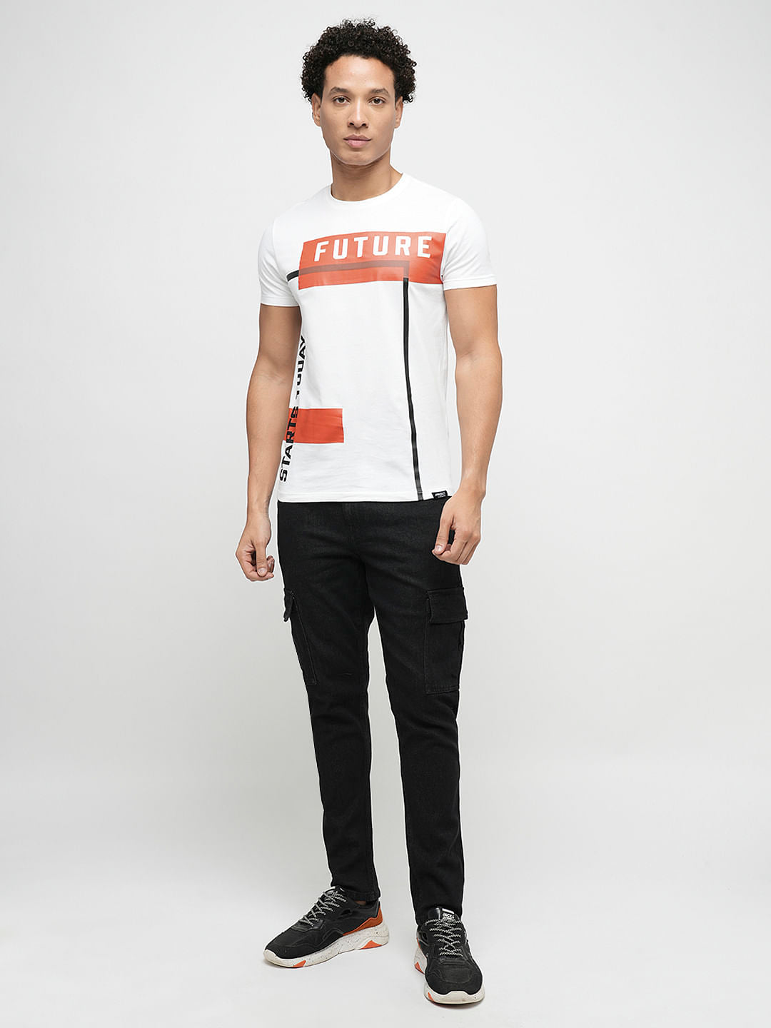PRODUKT by JACK&JONES White Printed Crew Neck T-shirt