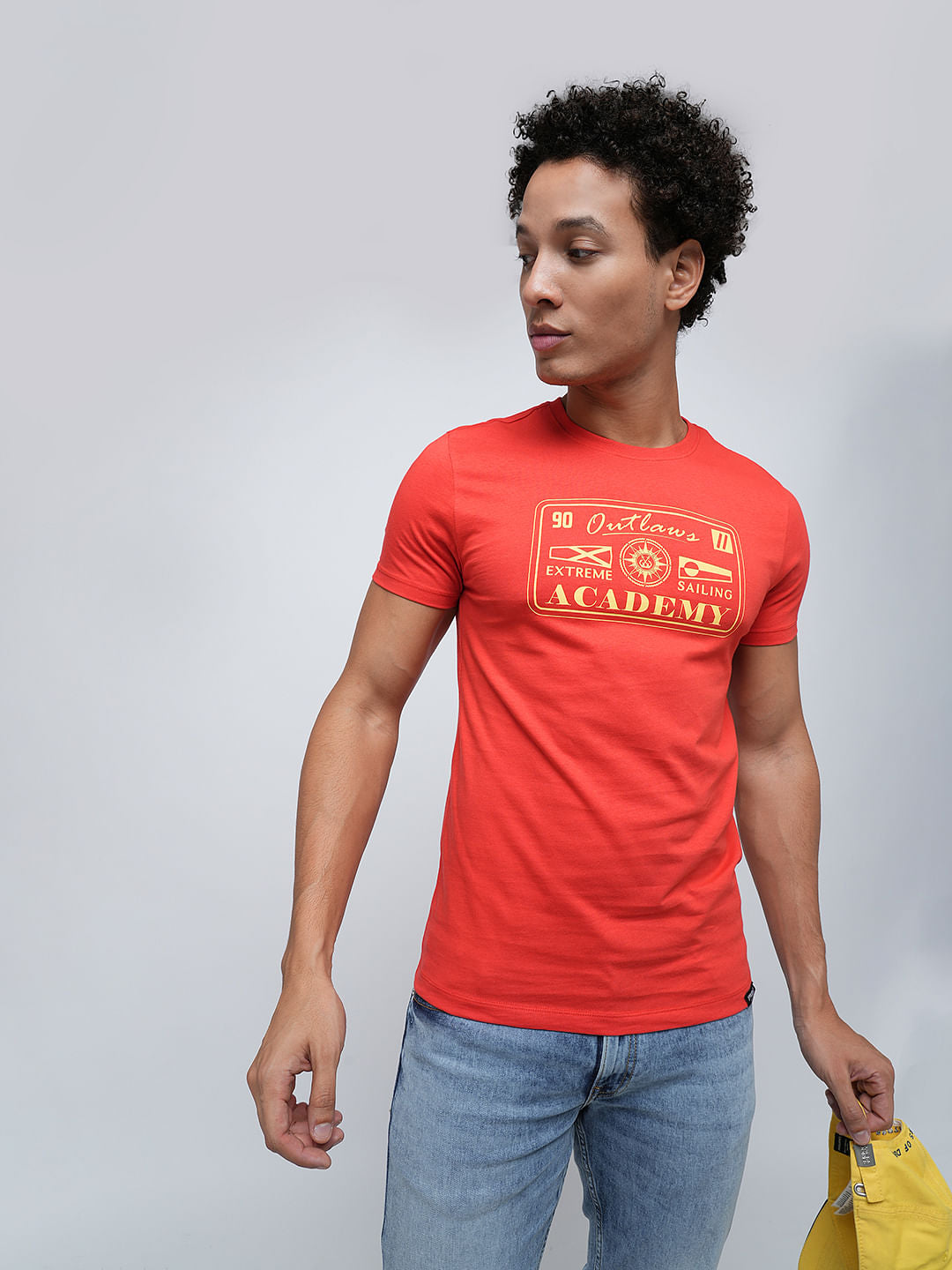 PRODUKT by JACK&JONES Red Printed Crew Neck T-shirt - S