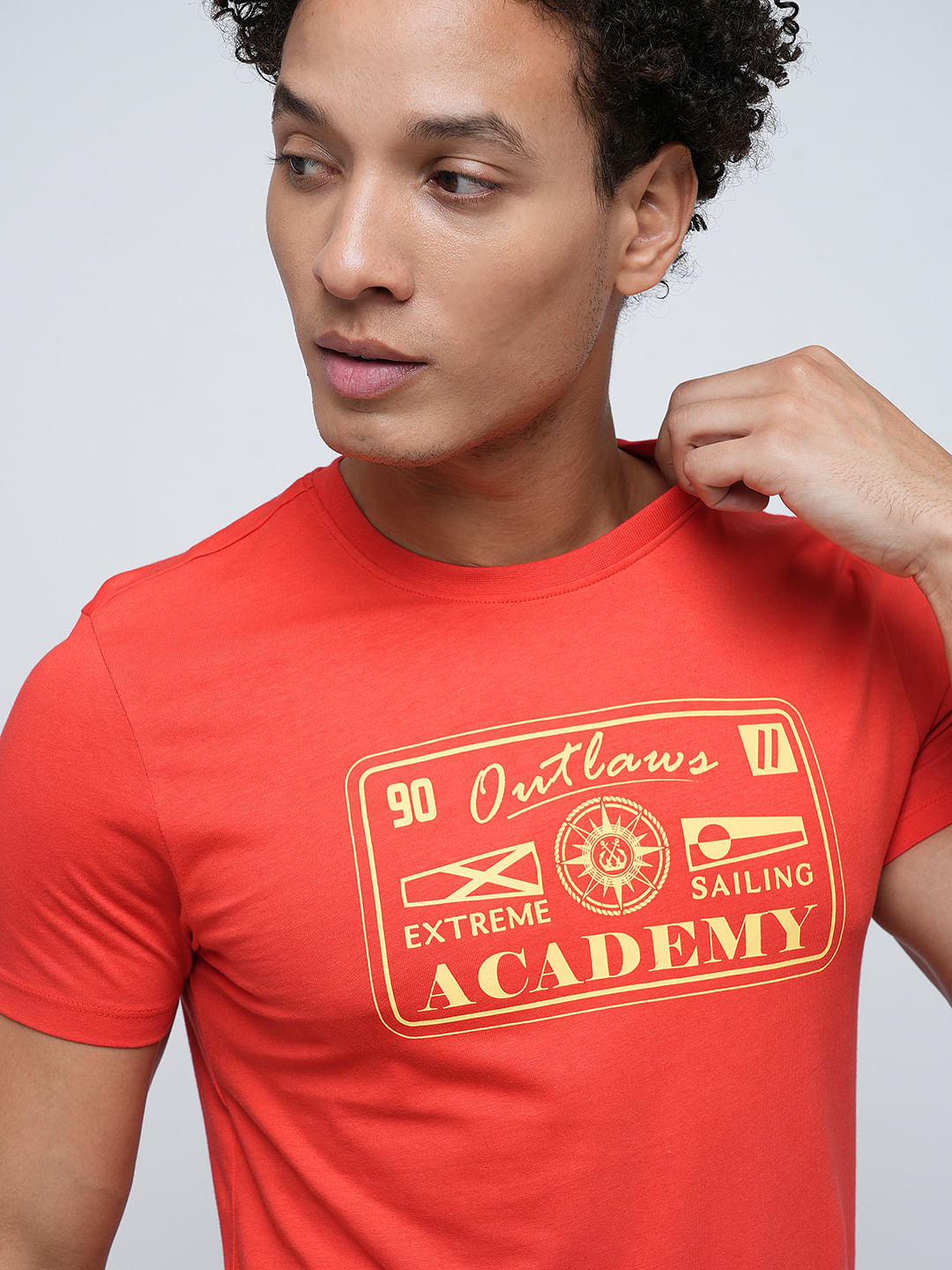 PRODUKT by JACK&JONES Red Printed Crew Neck T-shirt