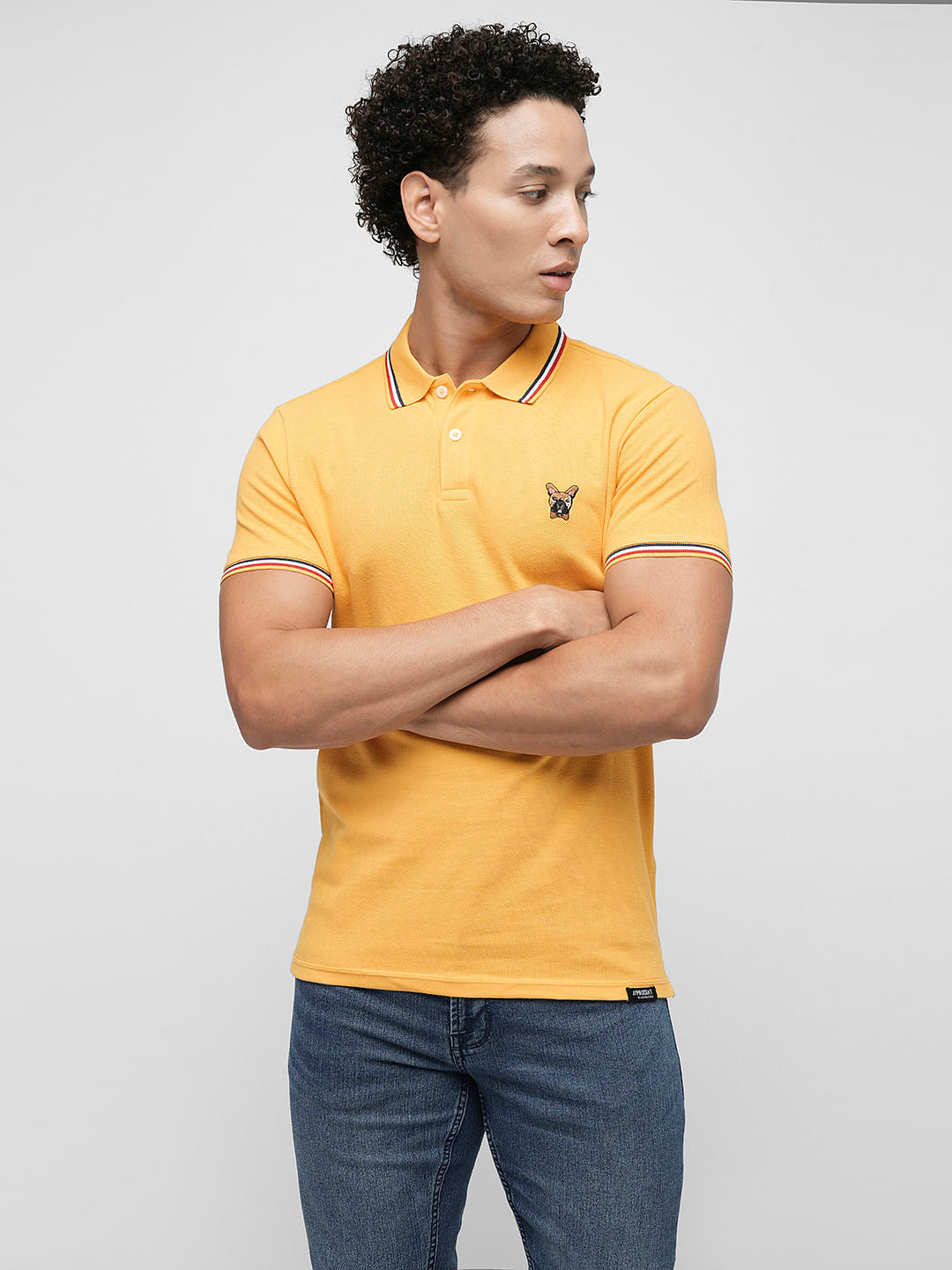 PRODUKT by JACK&JONES Yellow Contrast Tipping Polo