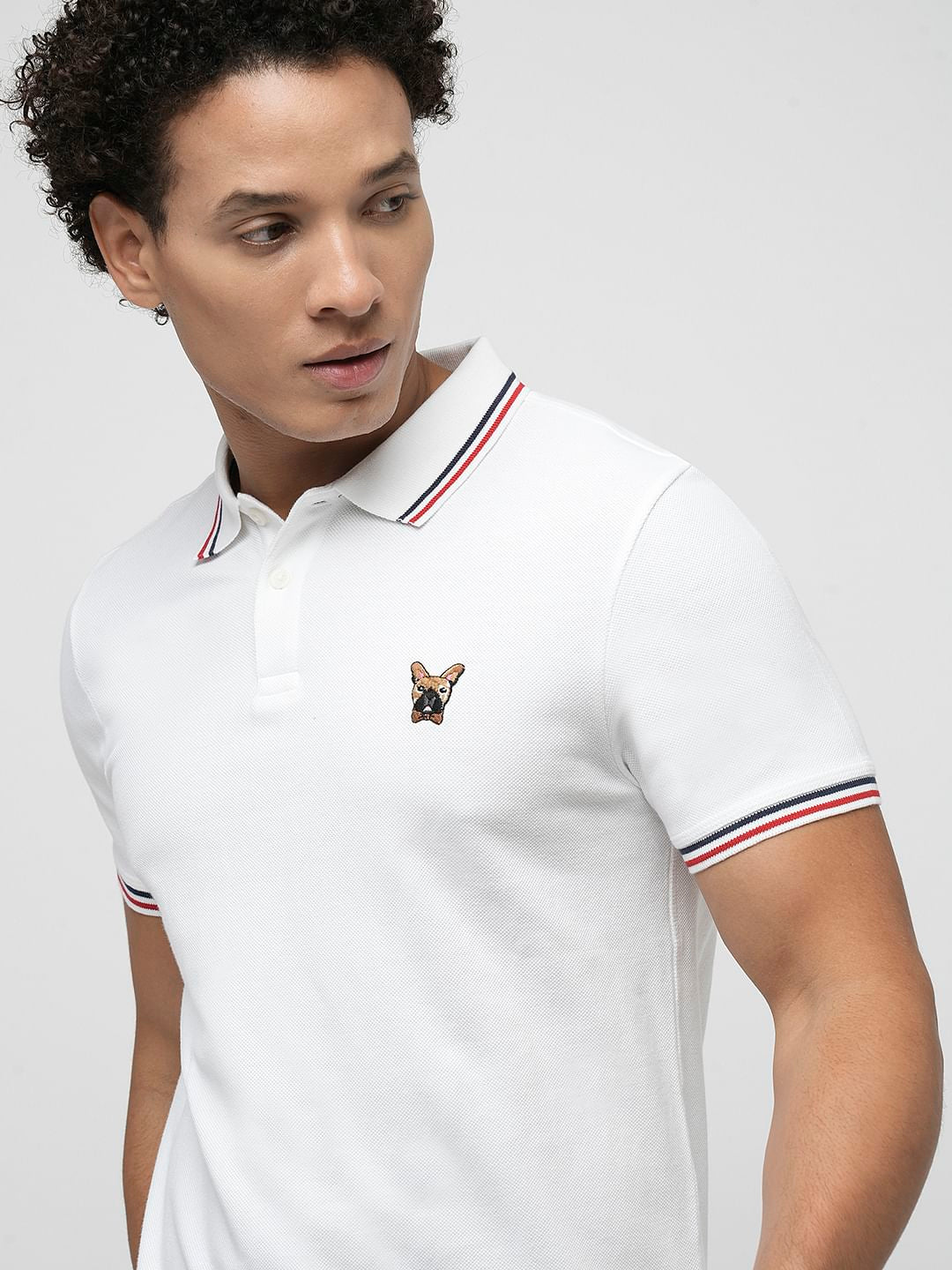 PRODUKT by JACK&JONES White Contrast Tipping Polo