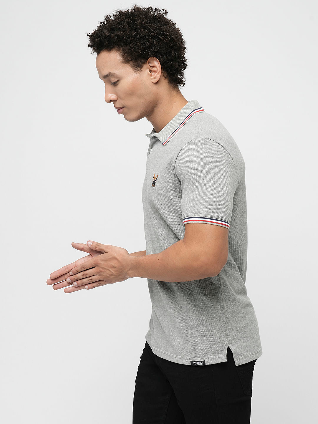 PRODUKT by JACK&JONES Grey Contrast Tipping Polo