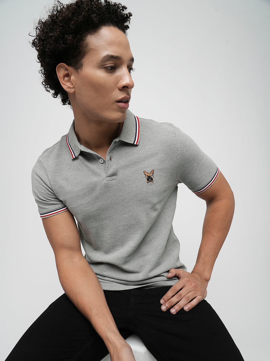 PRODUKT by JACK&JONES Grey Contrast Tipping Polo