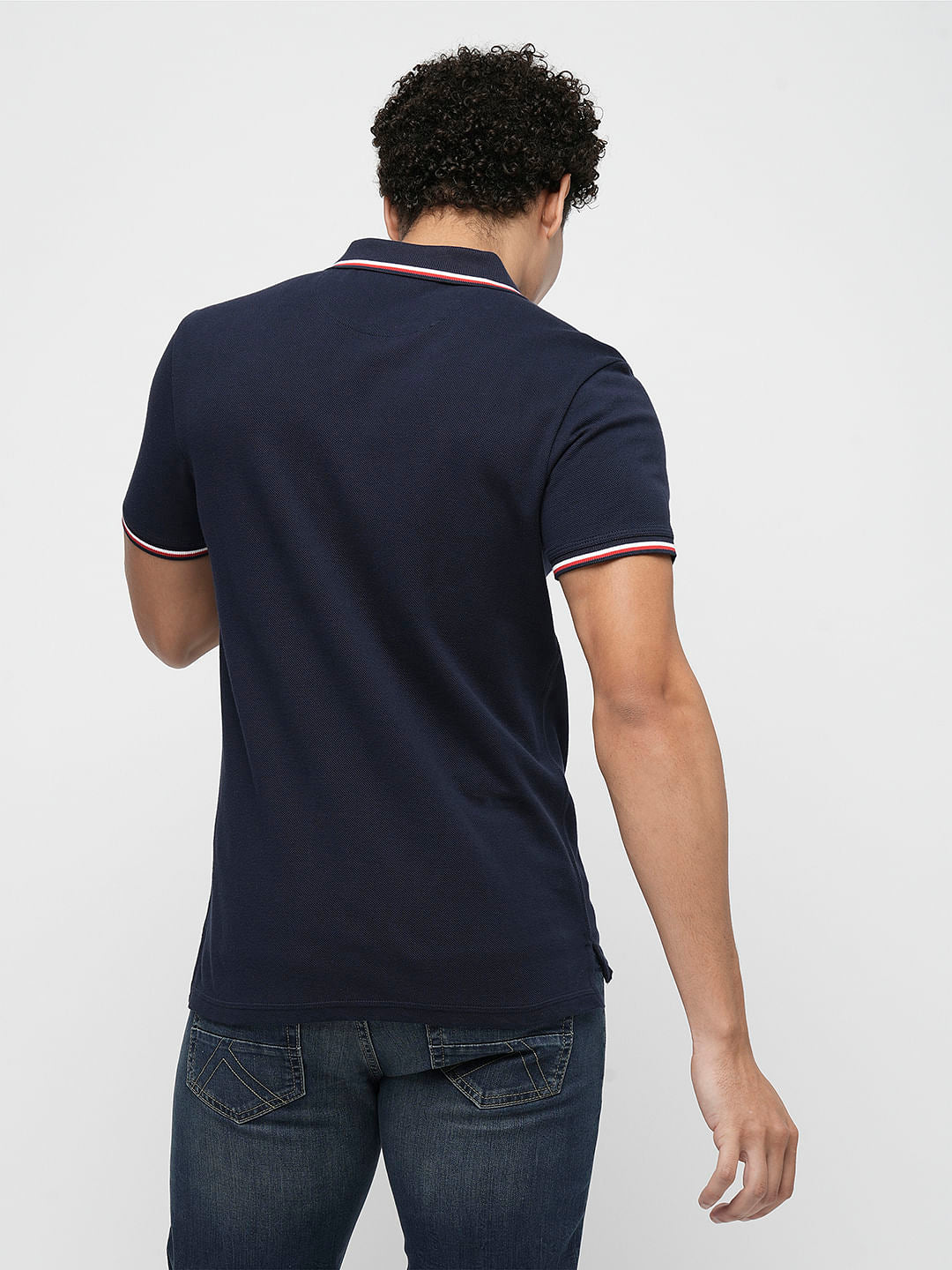 PRODUKT by JACK&JONES Navy Blue Contrast Tipping Polo