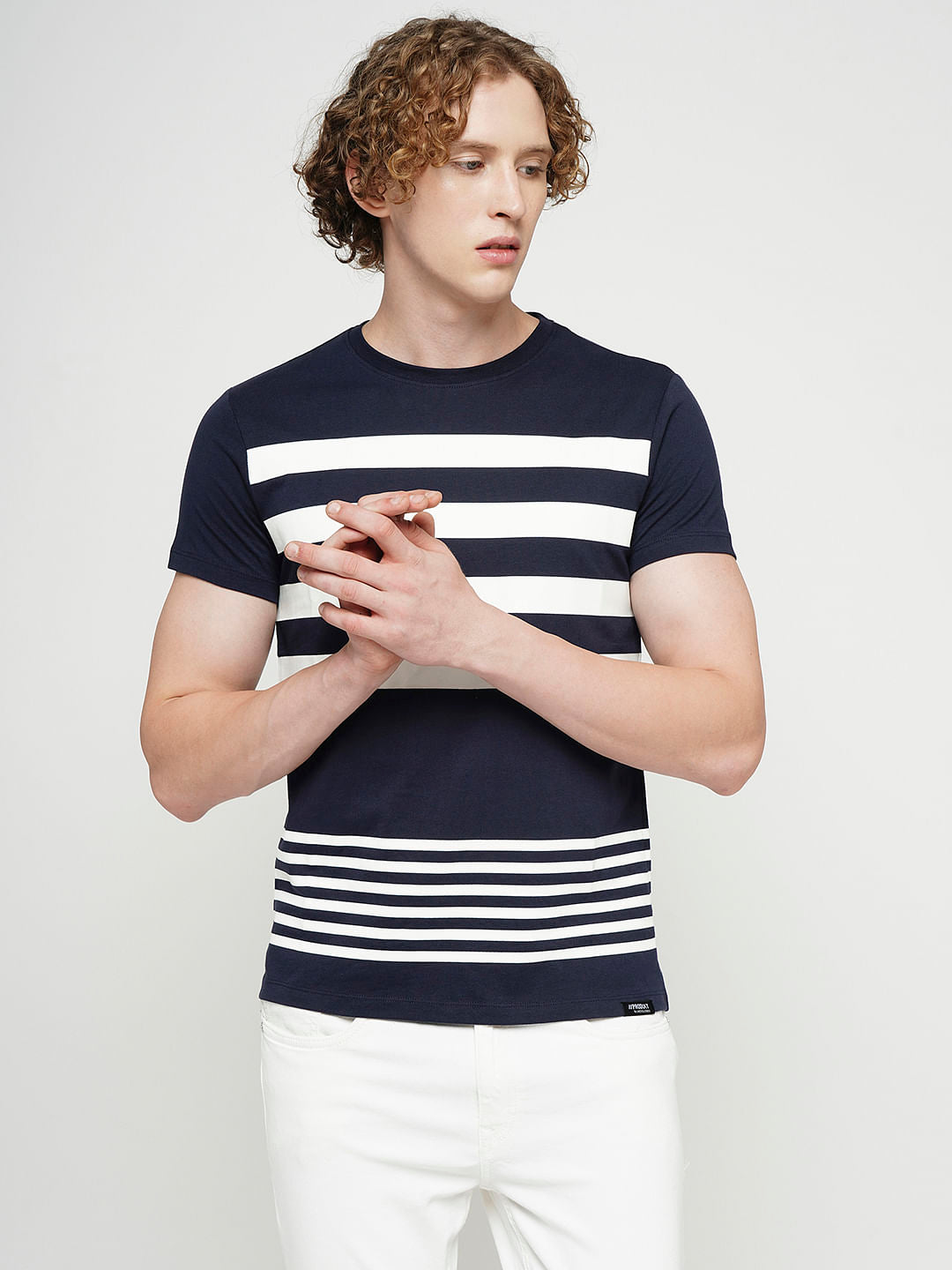 PRODUKT by JACK&JONES Blue Printed Crew Neck T-shirt