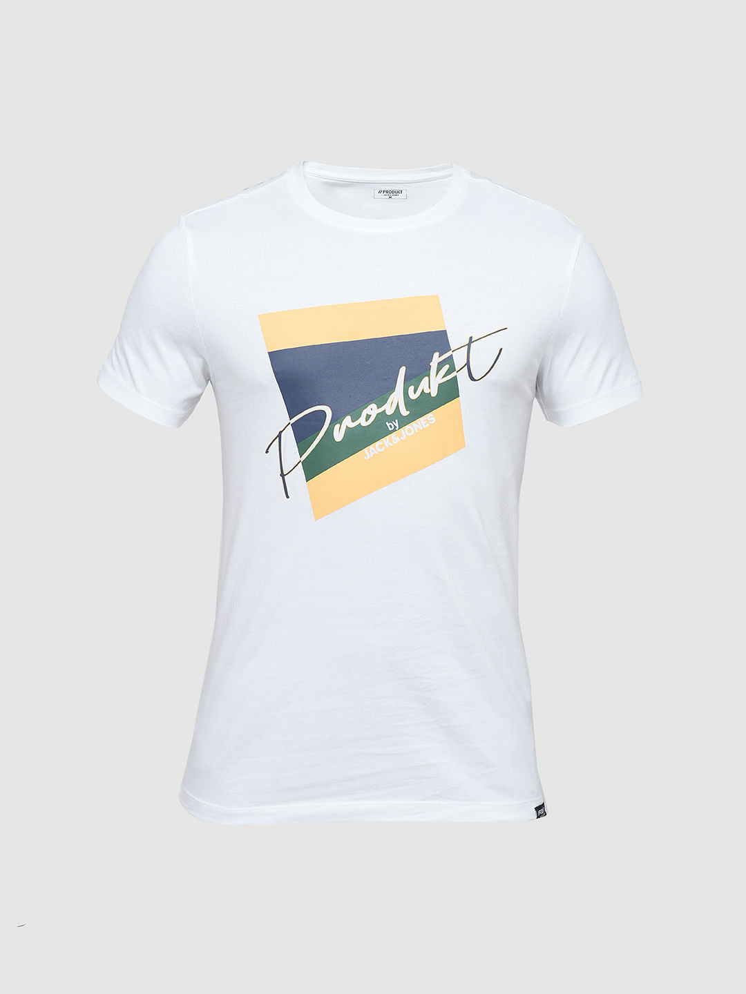 PRODUKT by JACK&JONES White Printed Crew Neck T-shirt