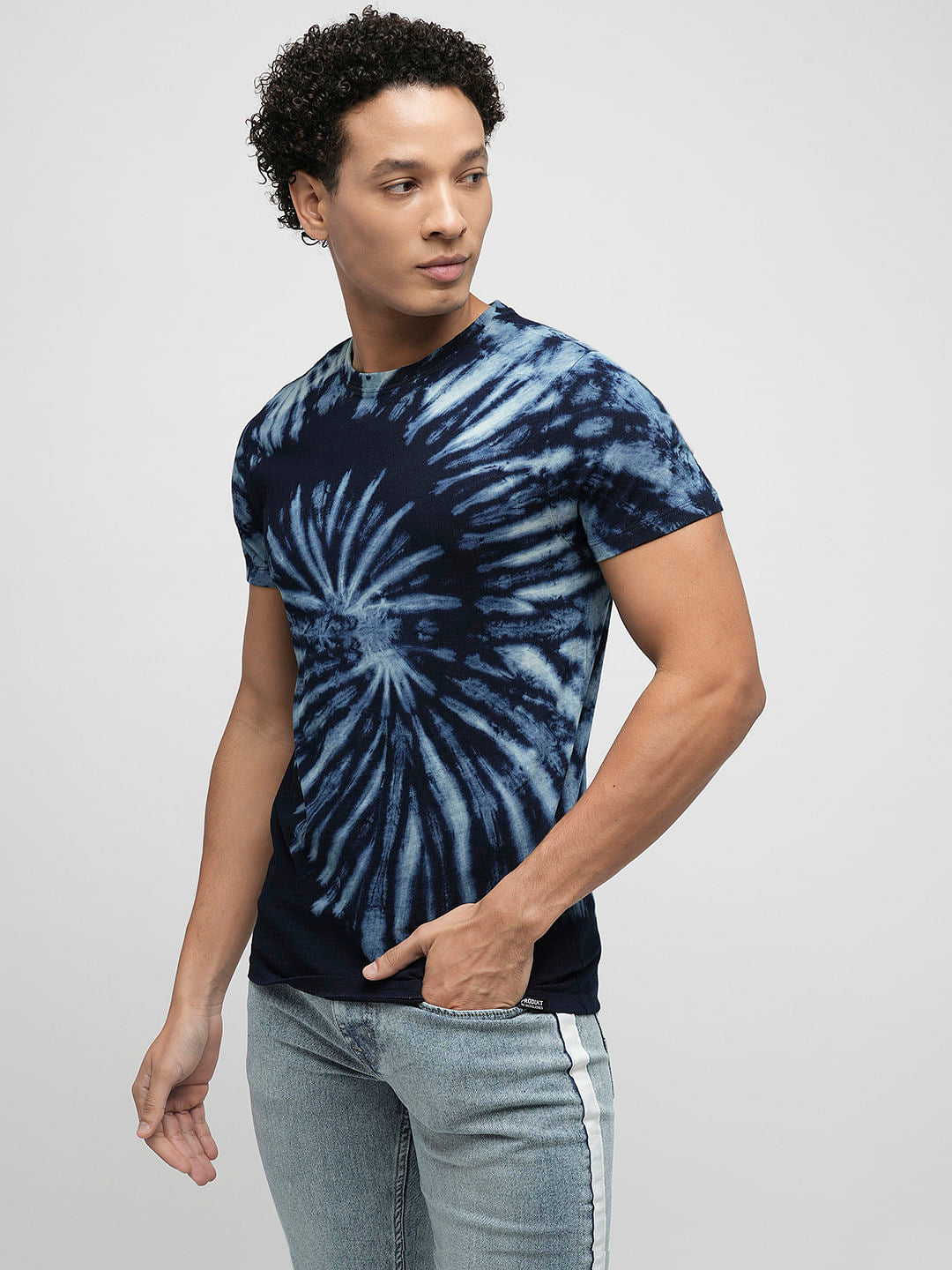 PRODUKT by JACK&JONES Blue Printed Crew Neck T-shirt