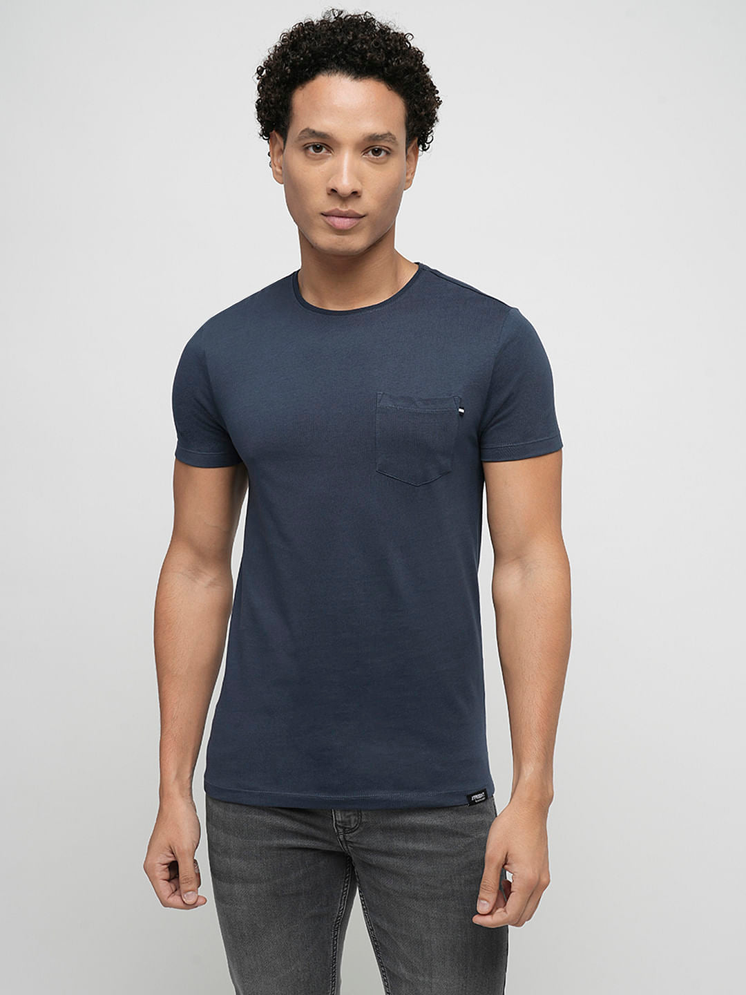 PRODUKT by JACK&JONES Blue Chest Pocket Crew Neck T-shirt