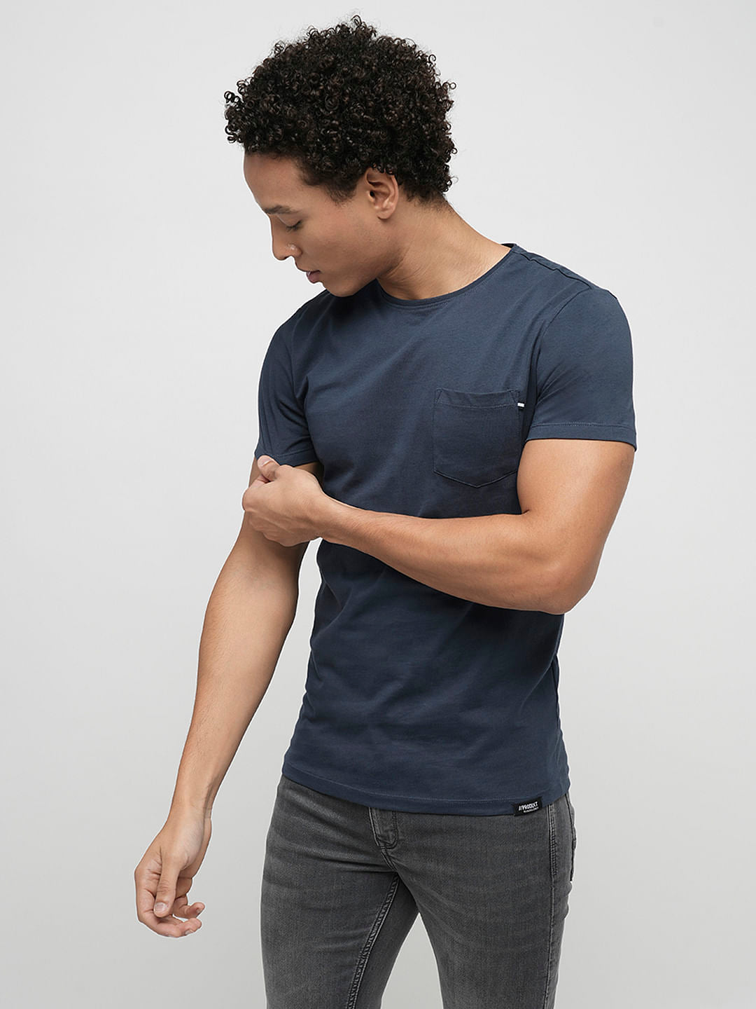 PRODUKT by JACK&JONES Blue Chest Pocket Crew Neck T-shirt