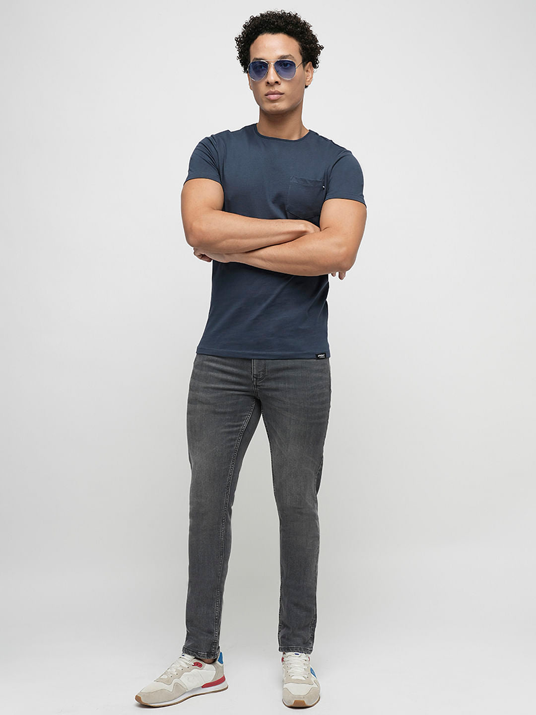 PRODUKT by JACK&JONES Blue Chest Pocket Crew Neck T-shirt