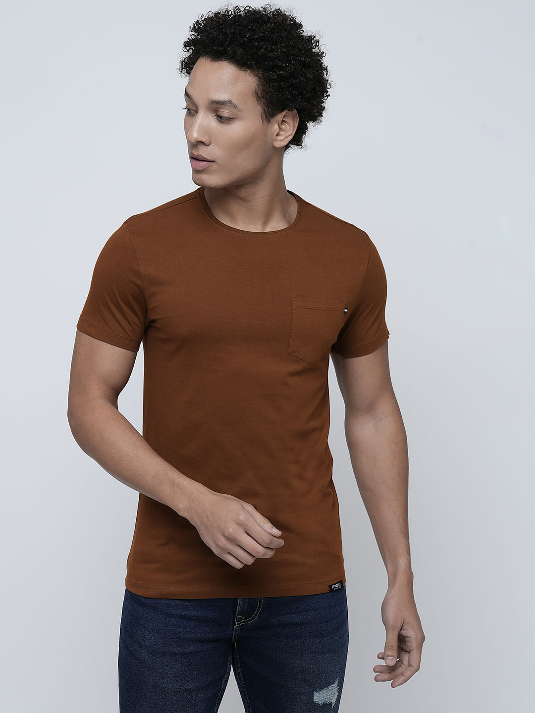 PRODUKT by JACK&JONES Dark Brown Crew Neck T-shirt