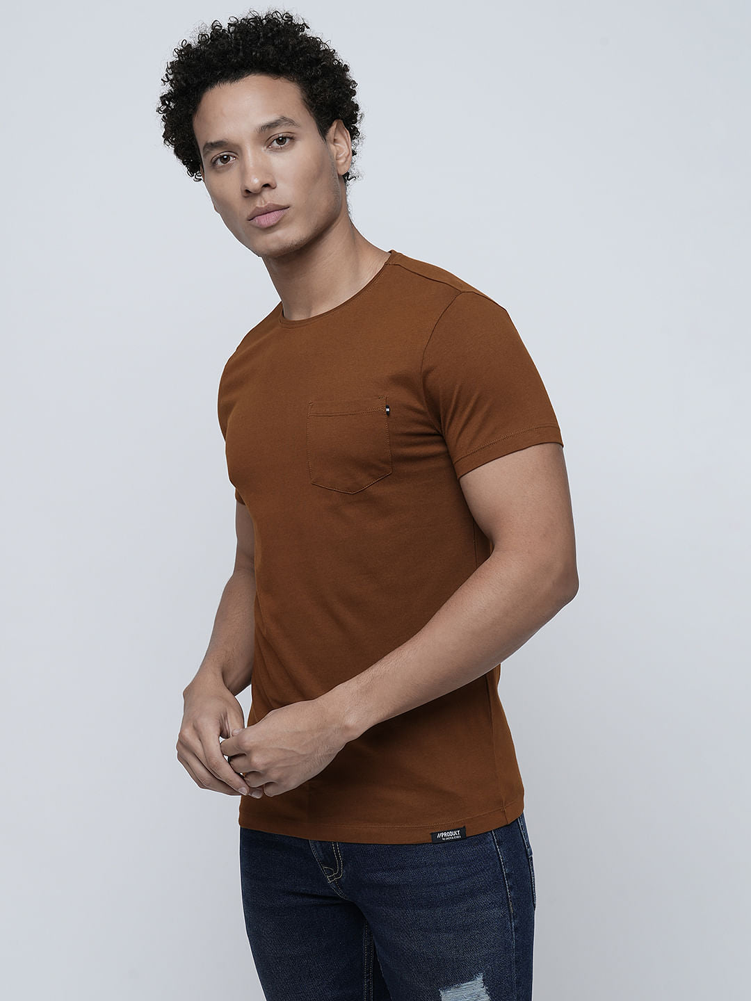 PRODUKT by JACK&JONES Dark Brown Crew Neck T-shirt