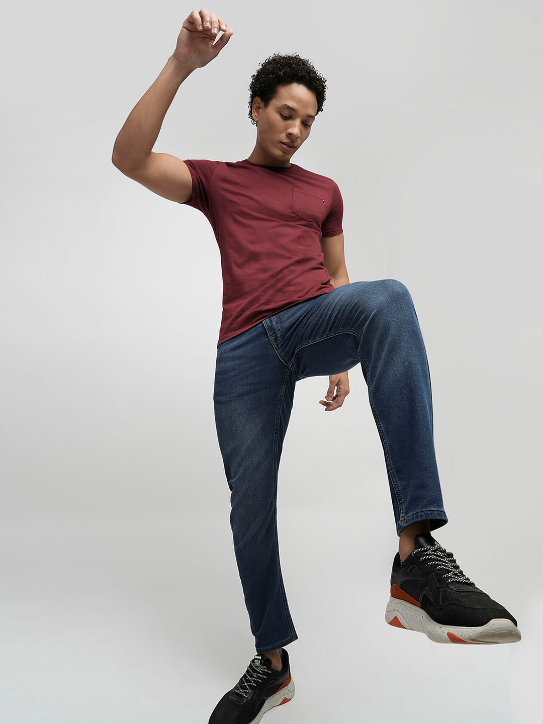PRODUKT by JACK&JONES Red Chest Pocket Crew Neck T-shirt - S