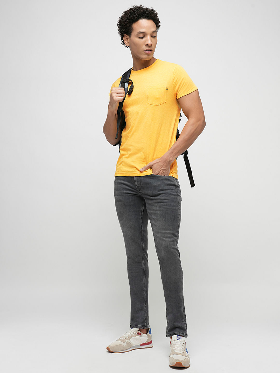 PRODUKT by JACK&JONES Yellow Chest Pocket Crew Neck T-shirt