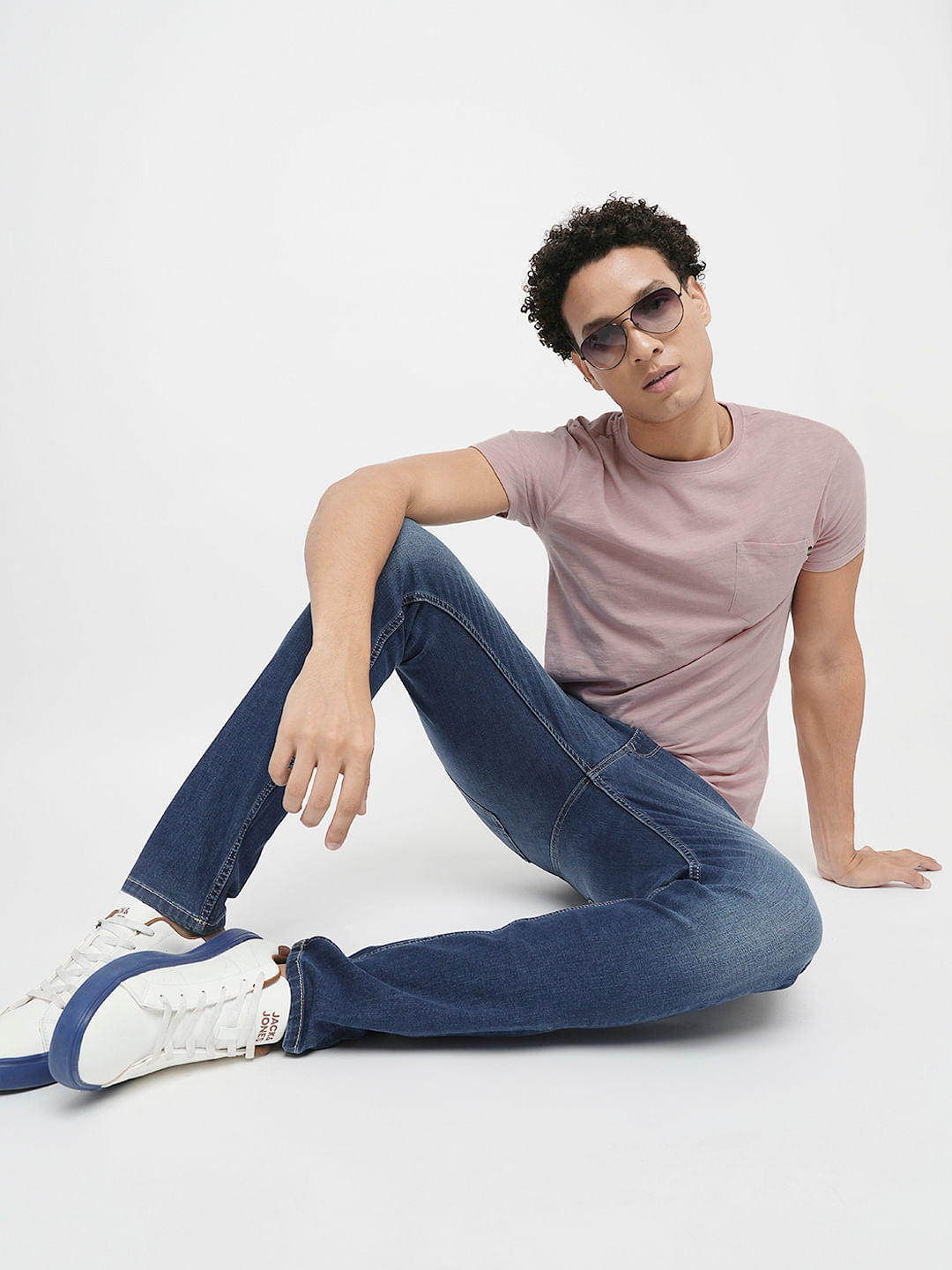 PRODUKT by JACK&JONES Pink Cotton Crew Neck T-shirt - S