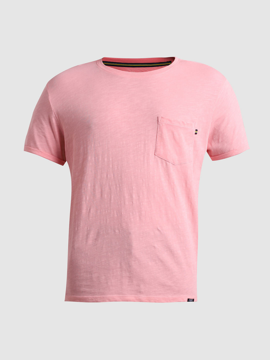 PRODUKT by JACK&JONES Pink Cotton Crew Neck T-shirt