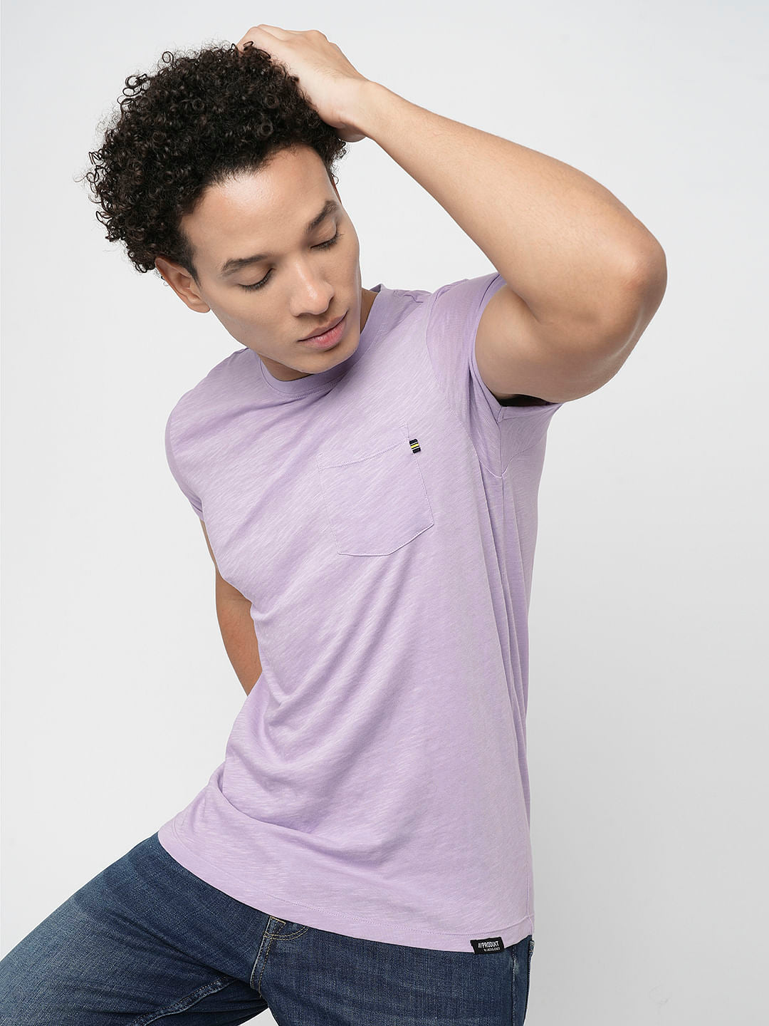 PRODUKT by JACK&JONES Lilac Cotton Crew Neck T-shirt - S