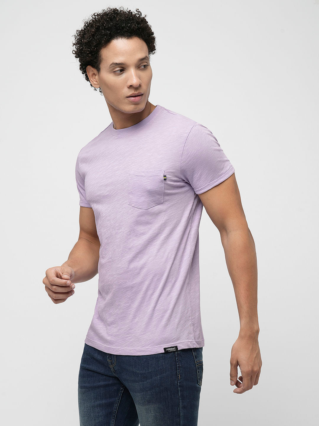 PRODUKT by JACK&JONES Lilac Cotton Crew Neck T-shirt