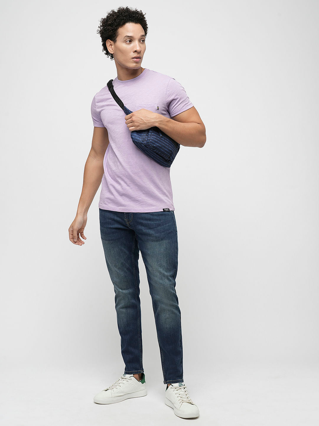 PRODUKT by JACK&JONES Lilac Cotton Crew Neck T-shirt
