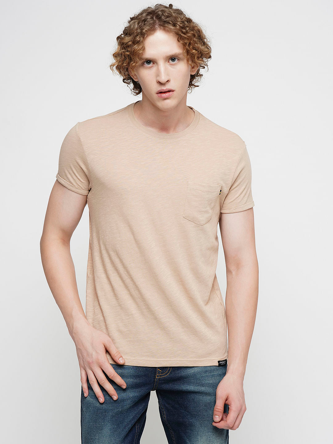 PRODUKT by JACK&JONES Light Brown Crew Neck T-shirt