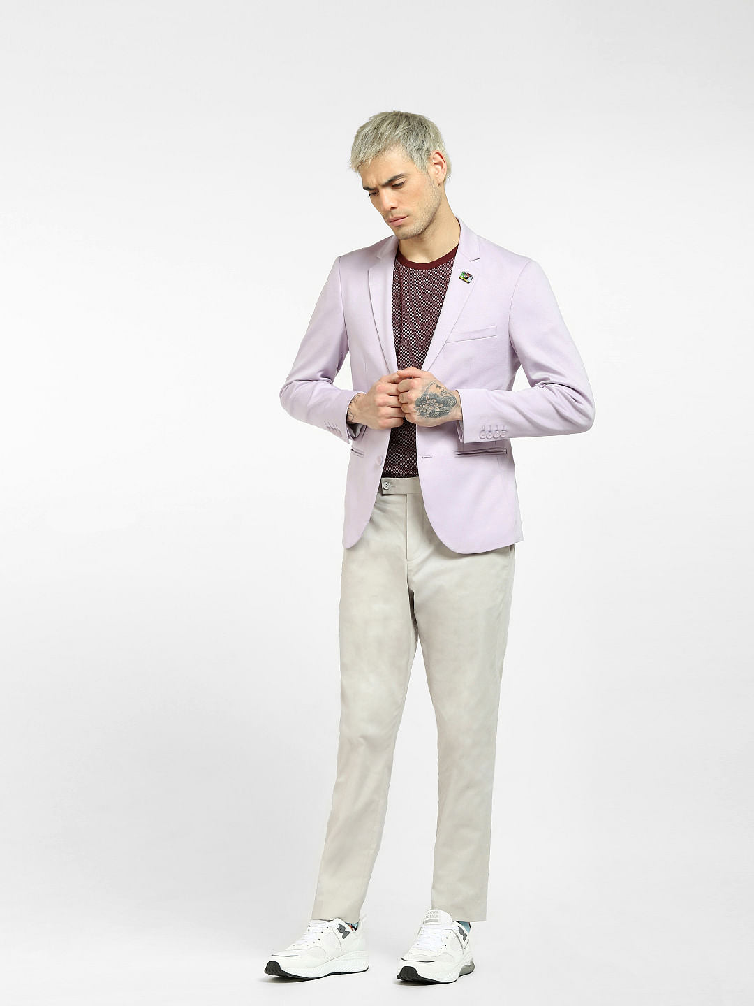 Lilac Knit Blazer