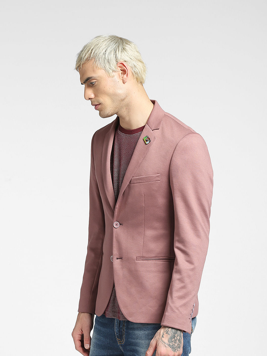 Pink Knit Blazer