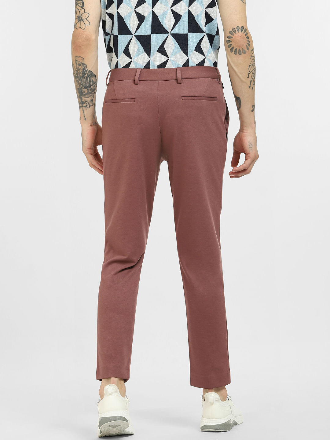 Pink Mid Rise Regular Fit Pants