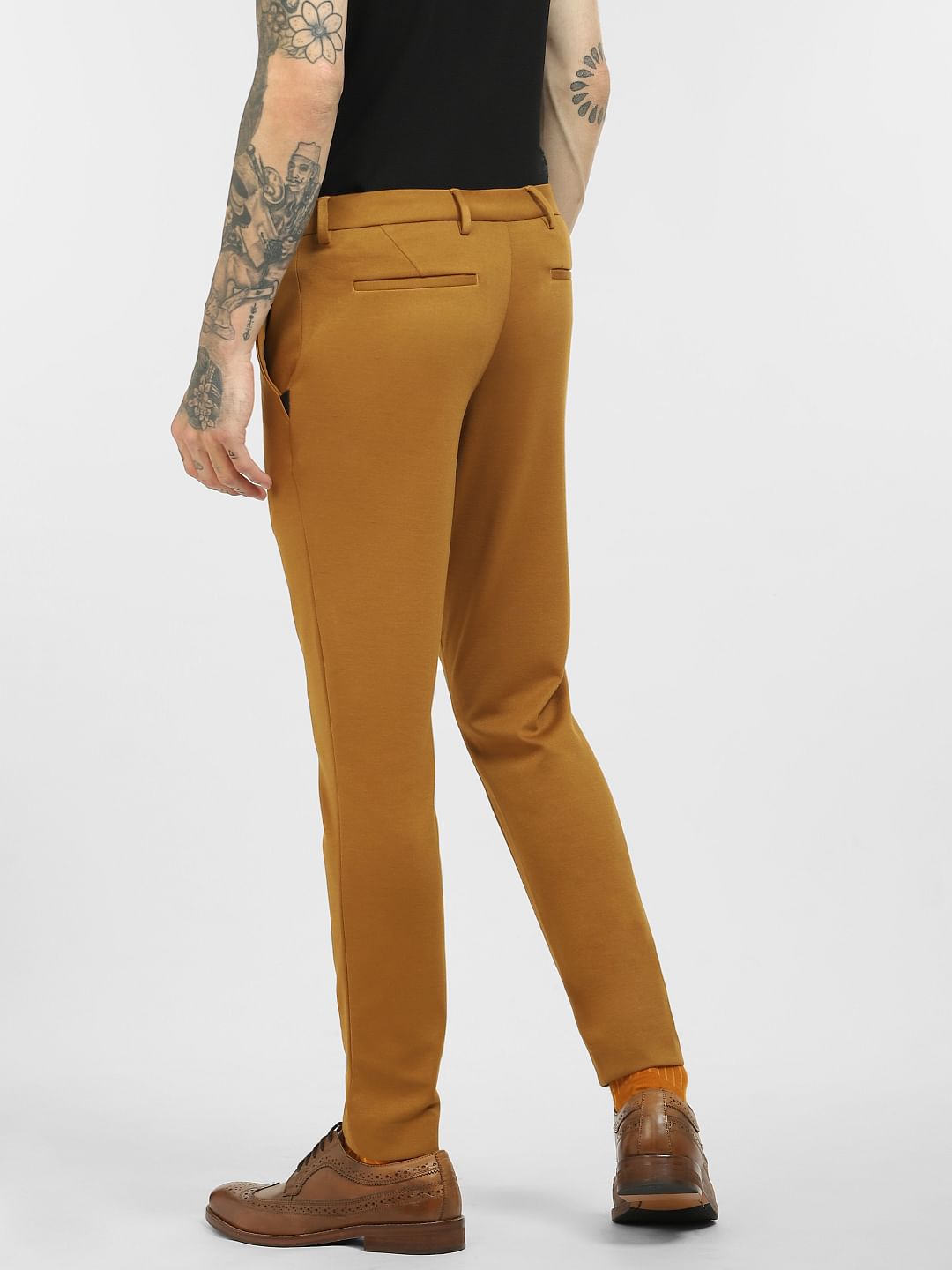 Brown Mid Rise Trousers