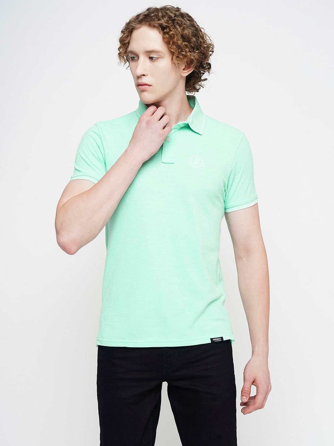 PRODUKT by JACK&JONES Light Green Cotton Polo