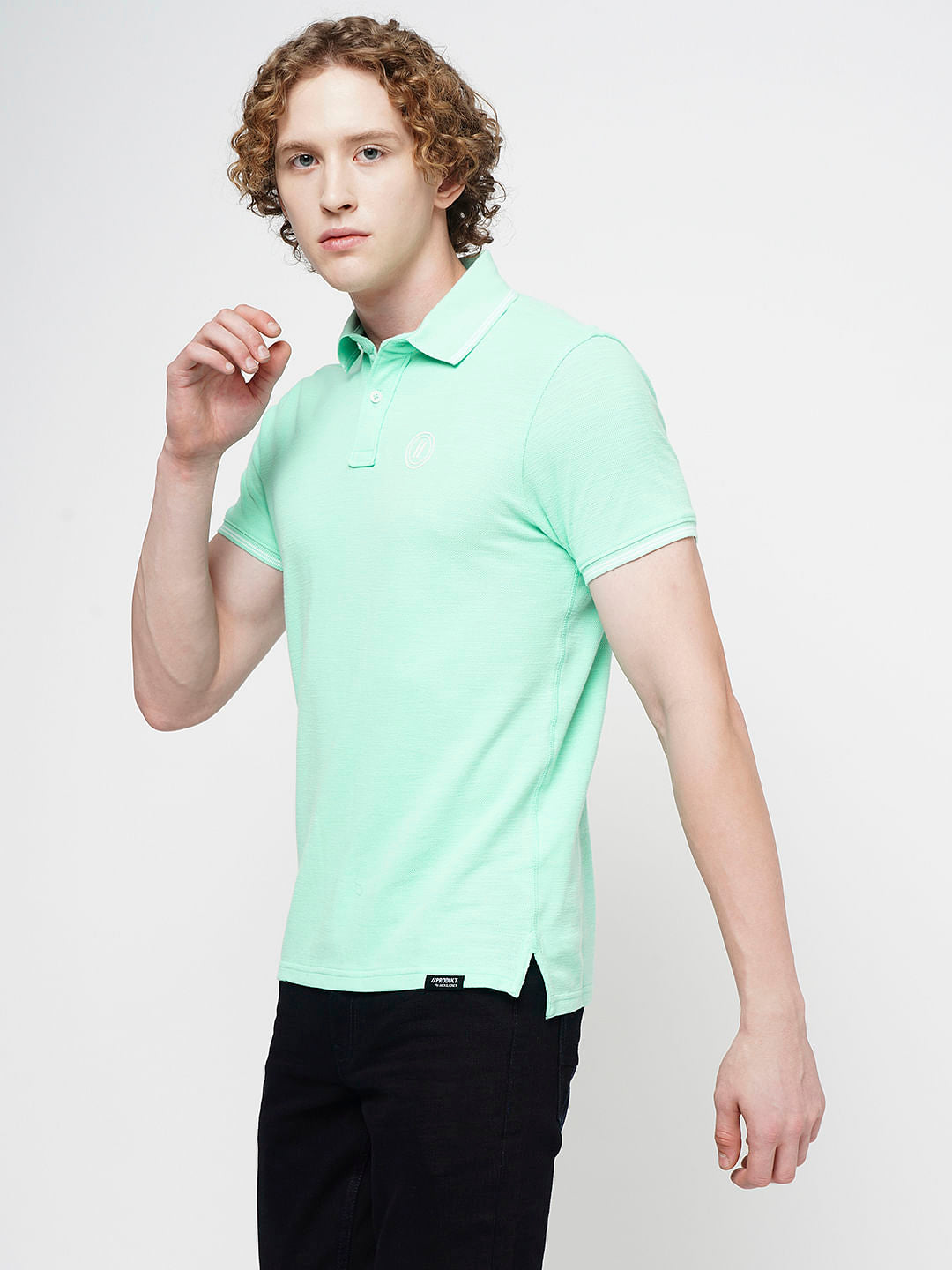 PRODUKT by JACK&JONES Light Green Cotton Polo