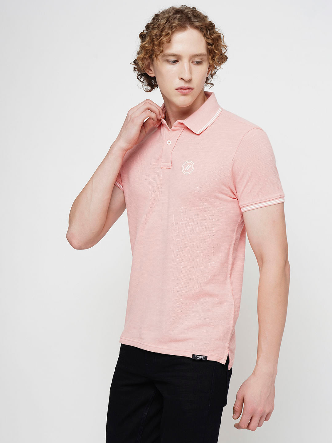 PRODUKT by JACK&JONES Light Pink Cotton Polo