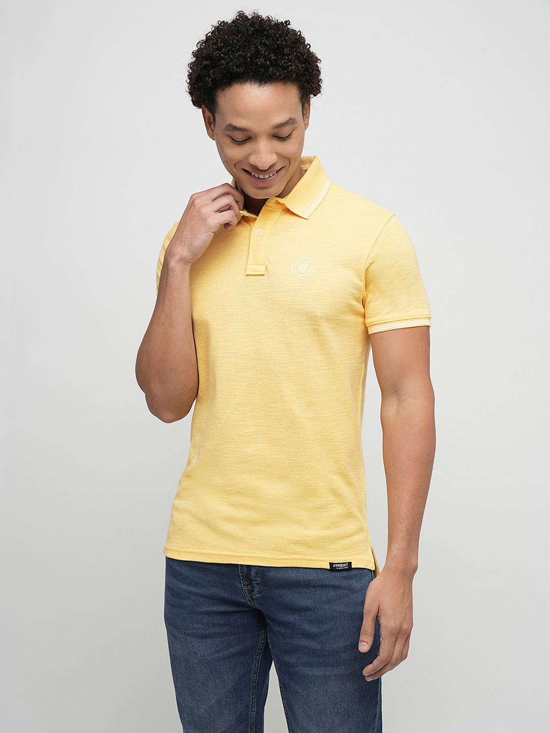 PRODUKT by JACK&JONES Light Yellow Cotton Polo