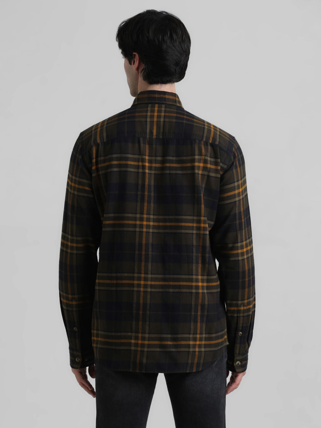 Green Check Print Shirt