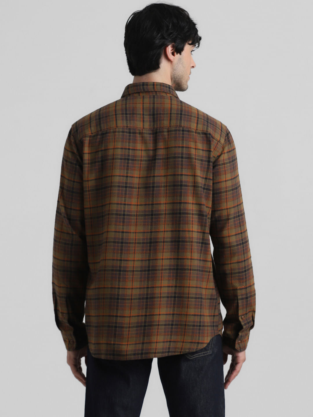 Green Check Print Full Sleeves Shirt
