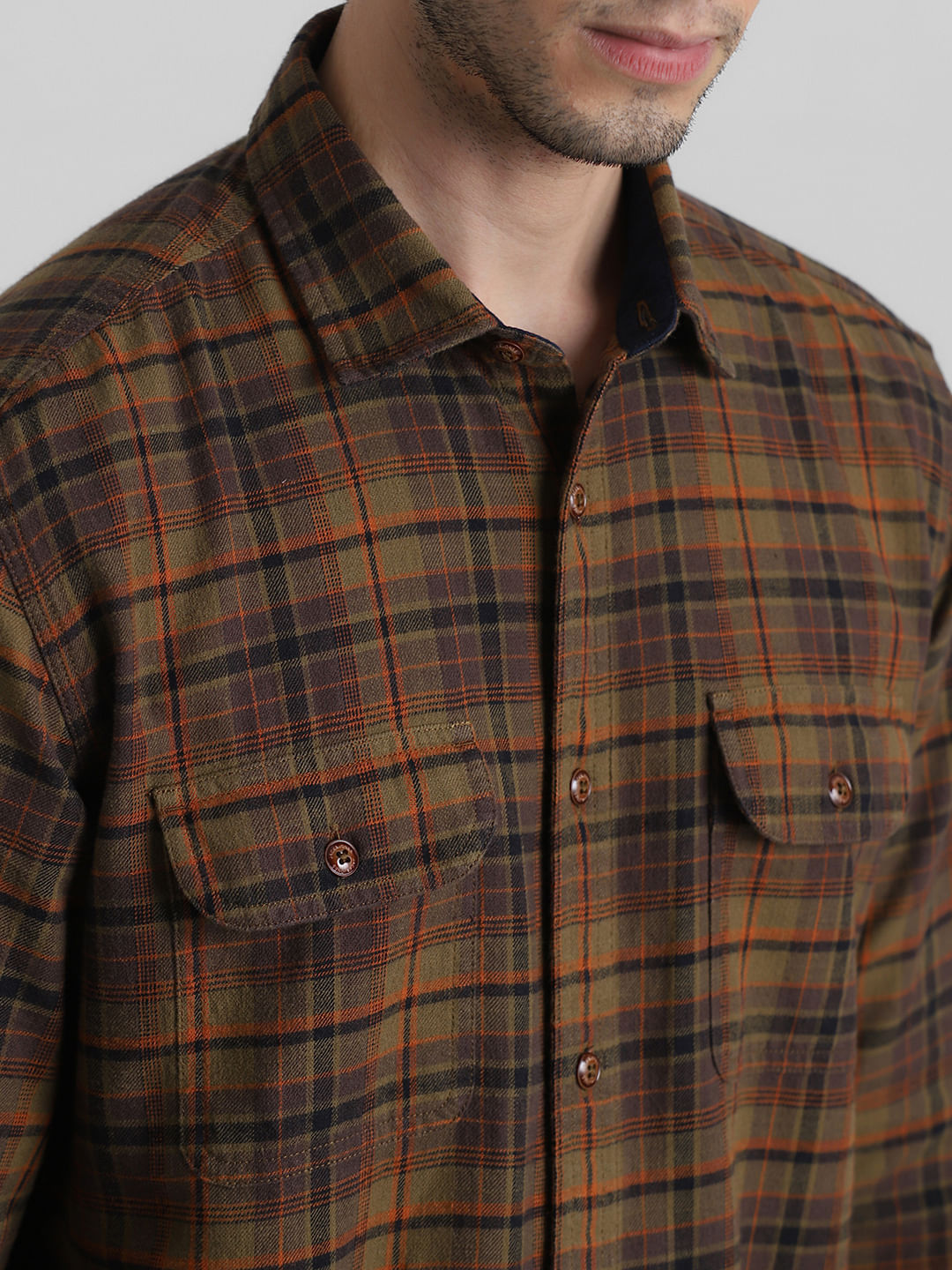 Green Check Print Full Sleeves Shirt