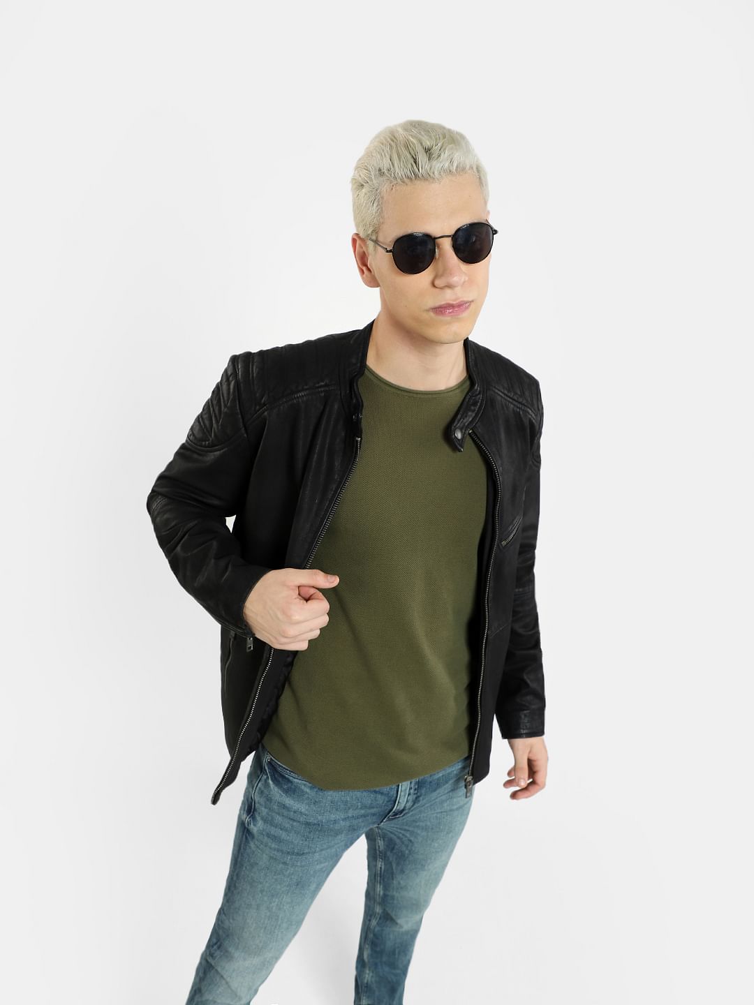 Green Knit Crew Neck T-shirt