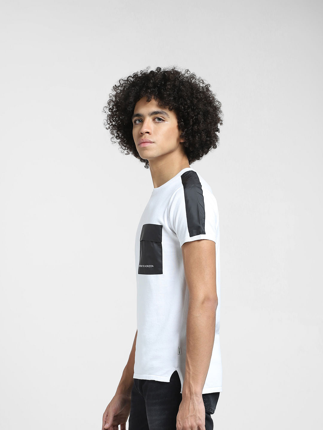 White Knit Crew Neck T-shirt