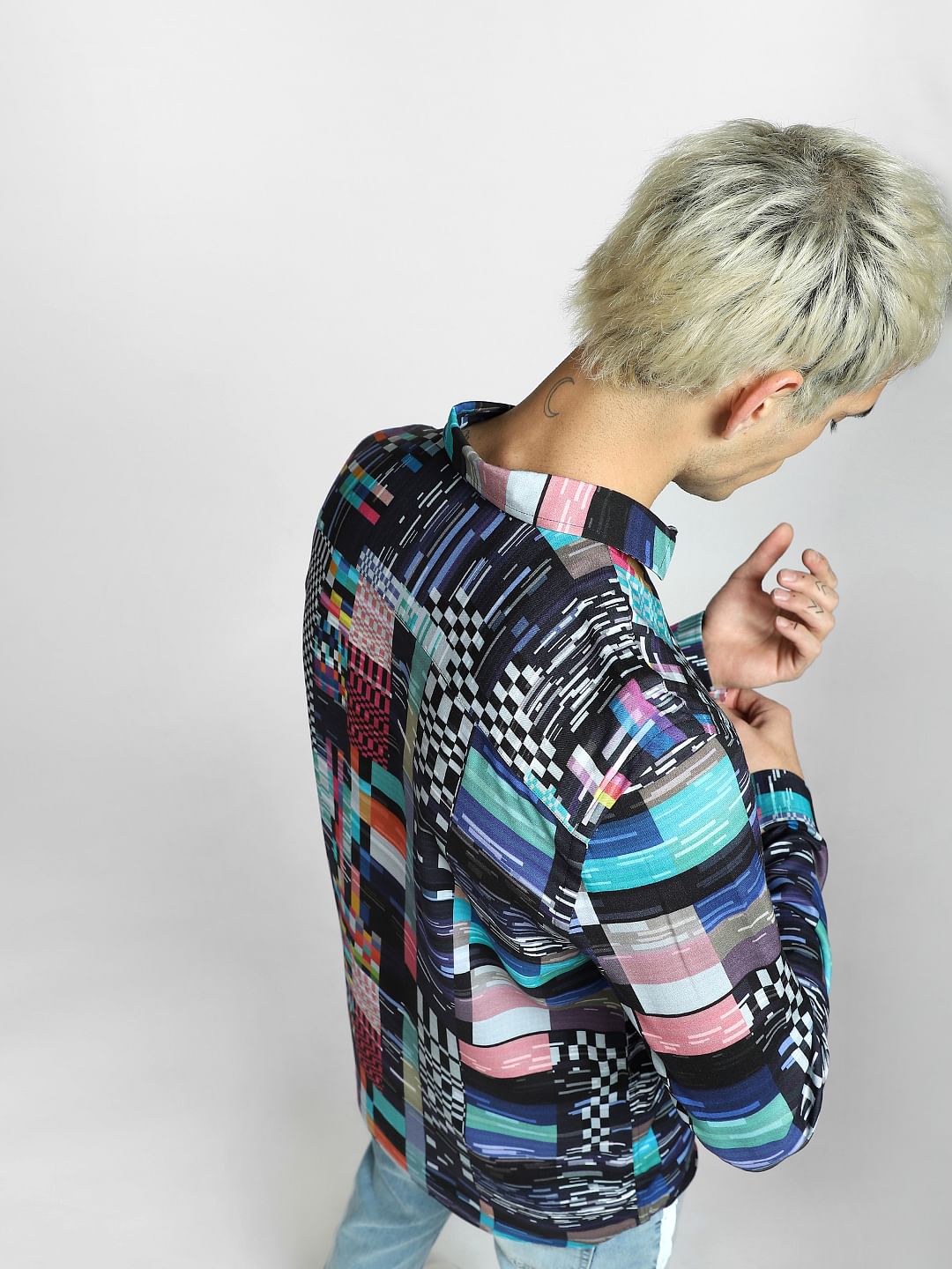 Black Abstract Print Shirt