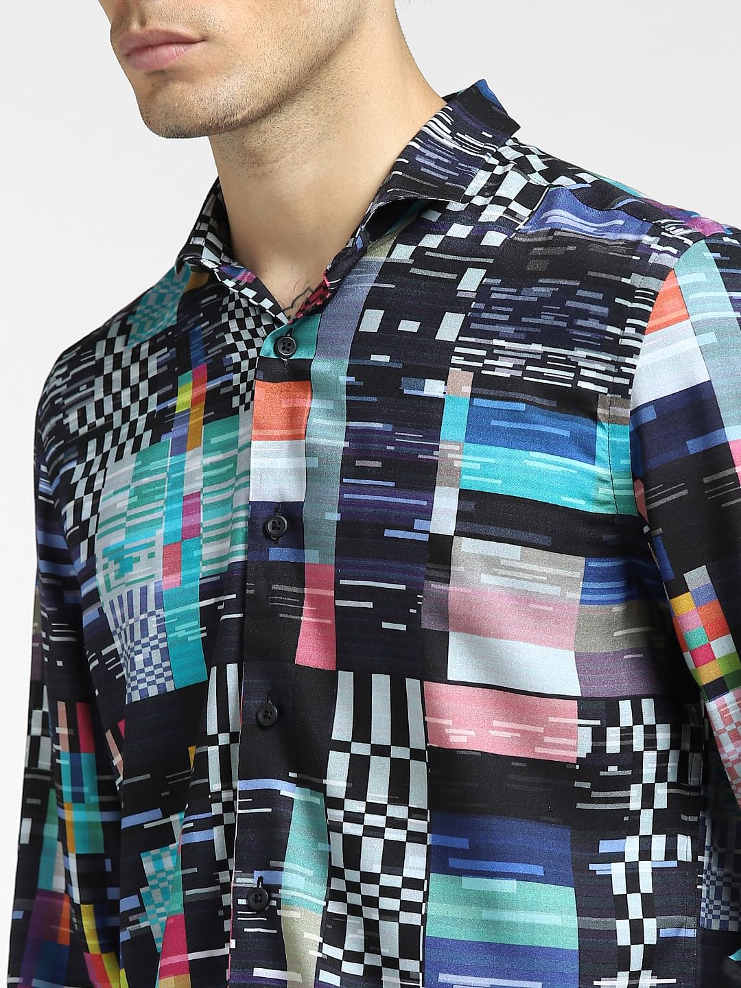 Black Abstract Print Shirt
