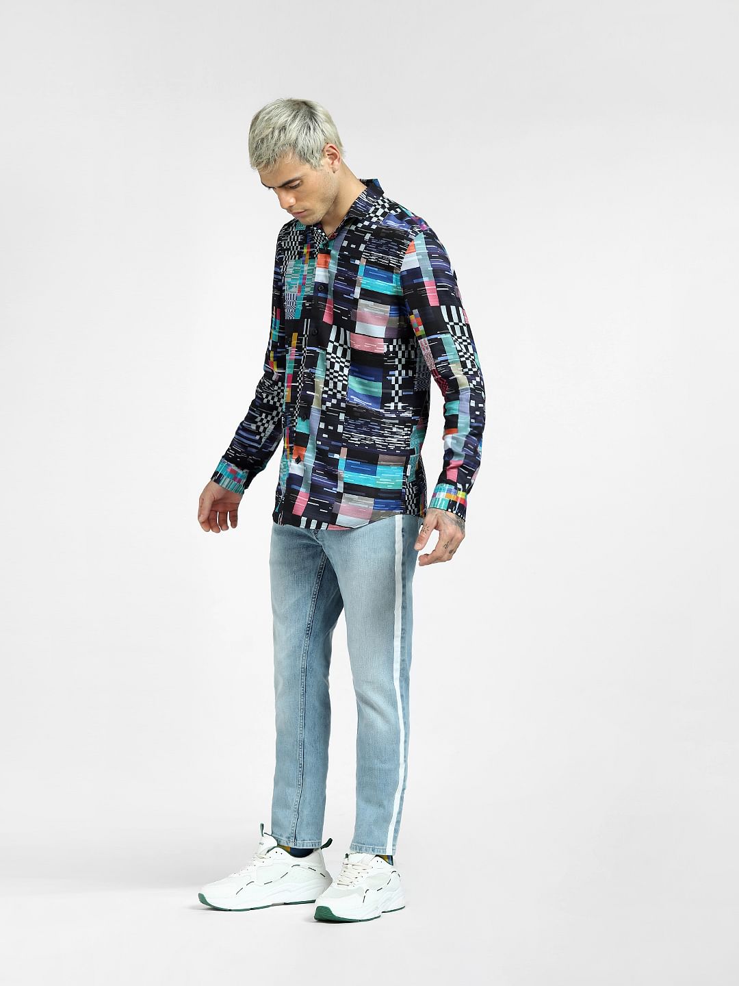 Black Abstract Print Shirt