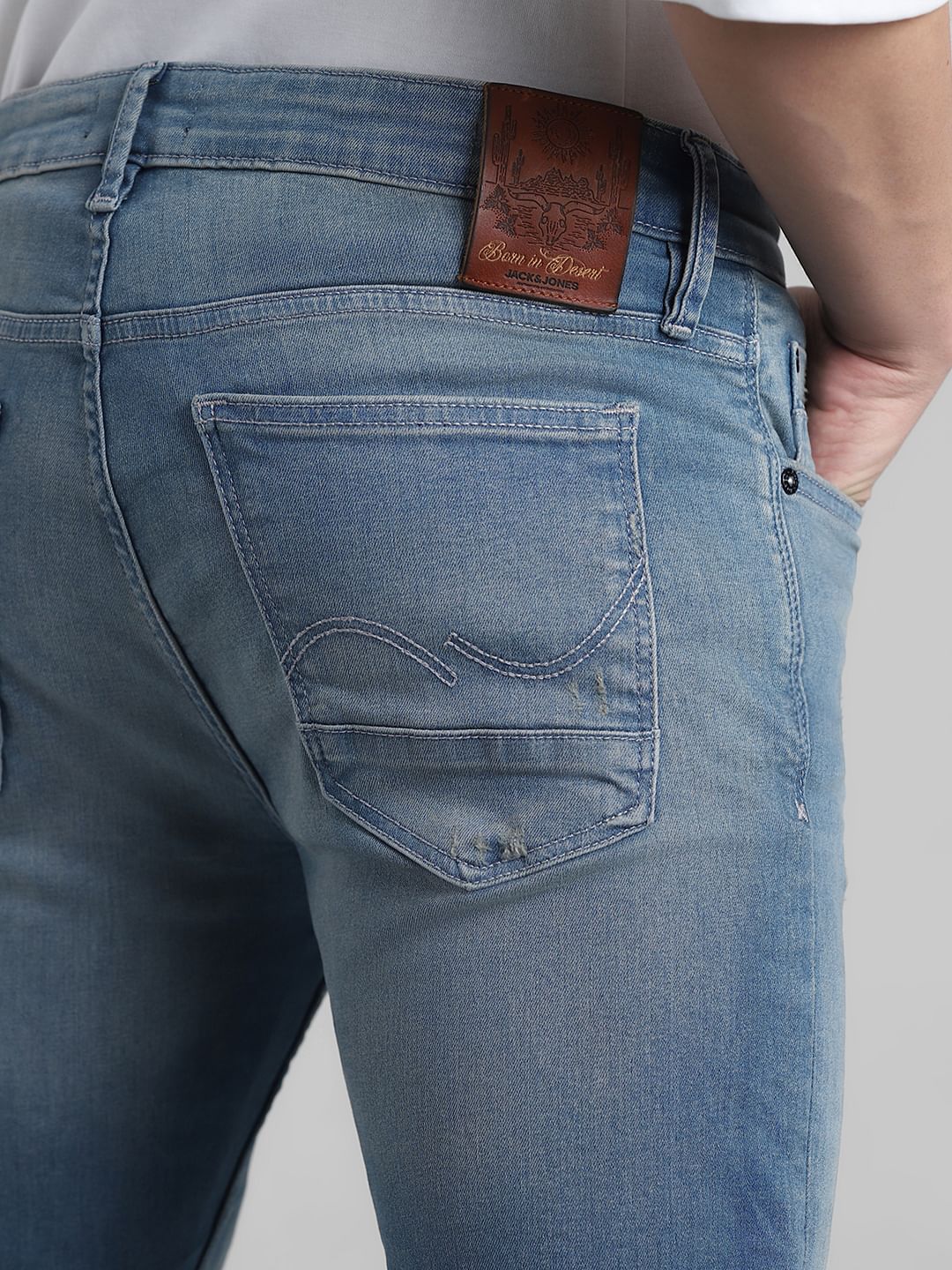 Blue Low Rise Washed Ben Skinny Jeans