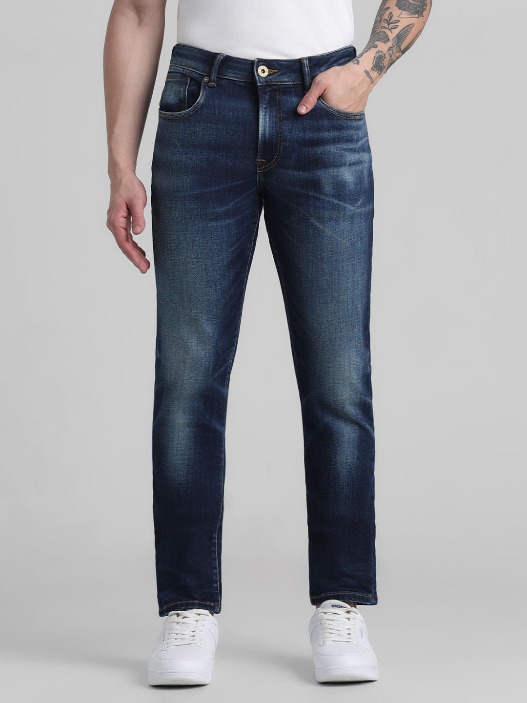 Dark Blue Low Rise Glenn Slim Fit Jeans