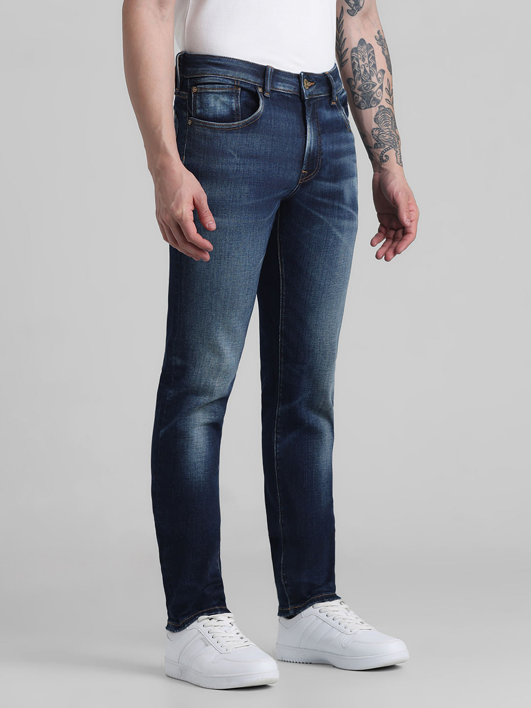 Dark Blue Low Rise Glenn Slim Fit Jeans